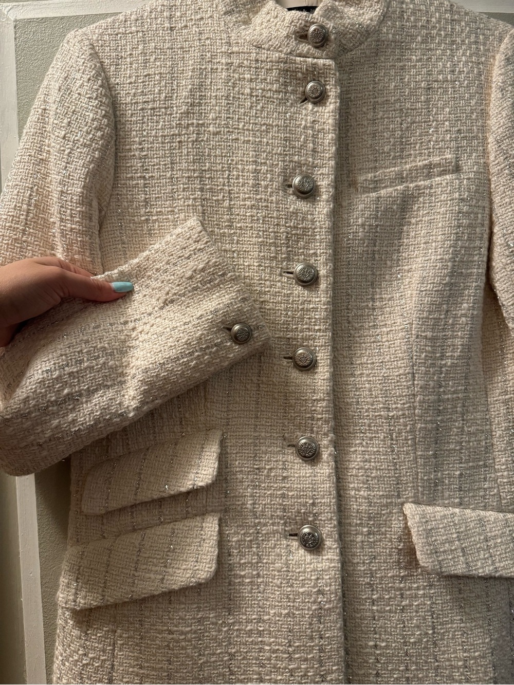 Rag and Bone Ivory Tweed Blazer - Picture 3 of 10